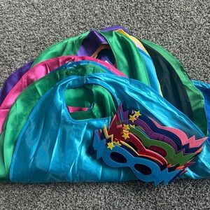 Colorful Superhero Capes and Masks Set